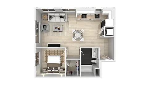 Floor plan A1: 1 Bedroom