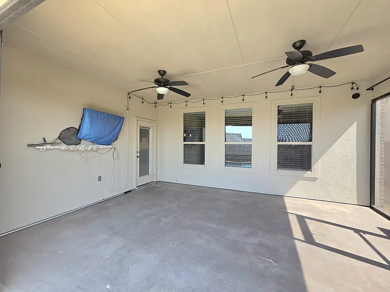 back patio with TV