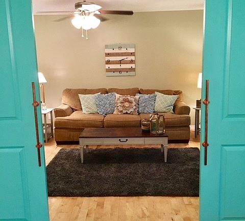 Bedroom with sliding doors