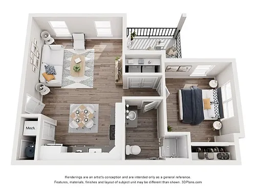 Floor plan Butte (1x1)
