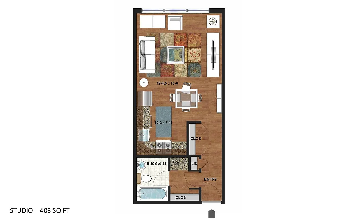 Floor plan Colfax Terrace - Studio