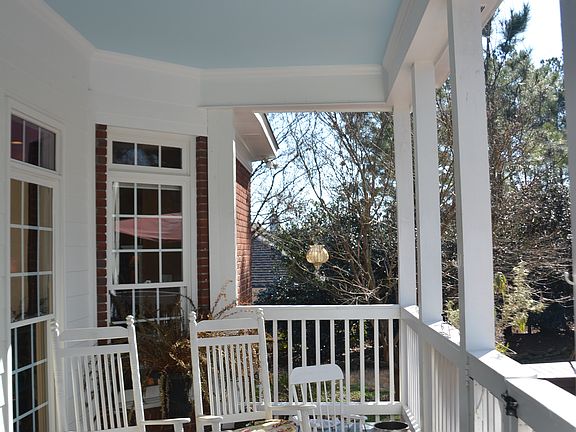 Back porch with railing