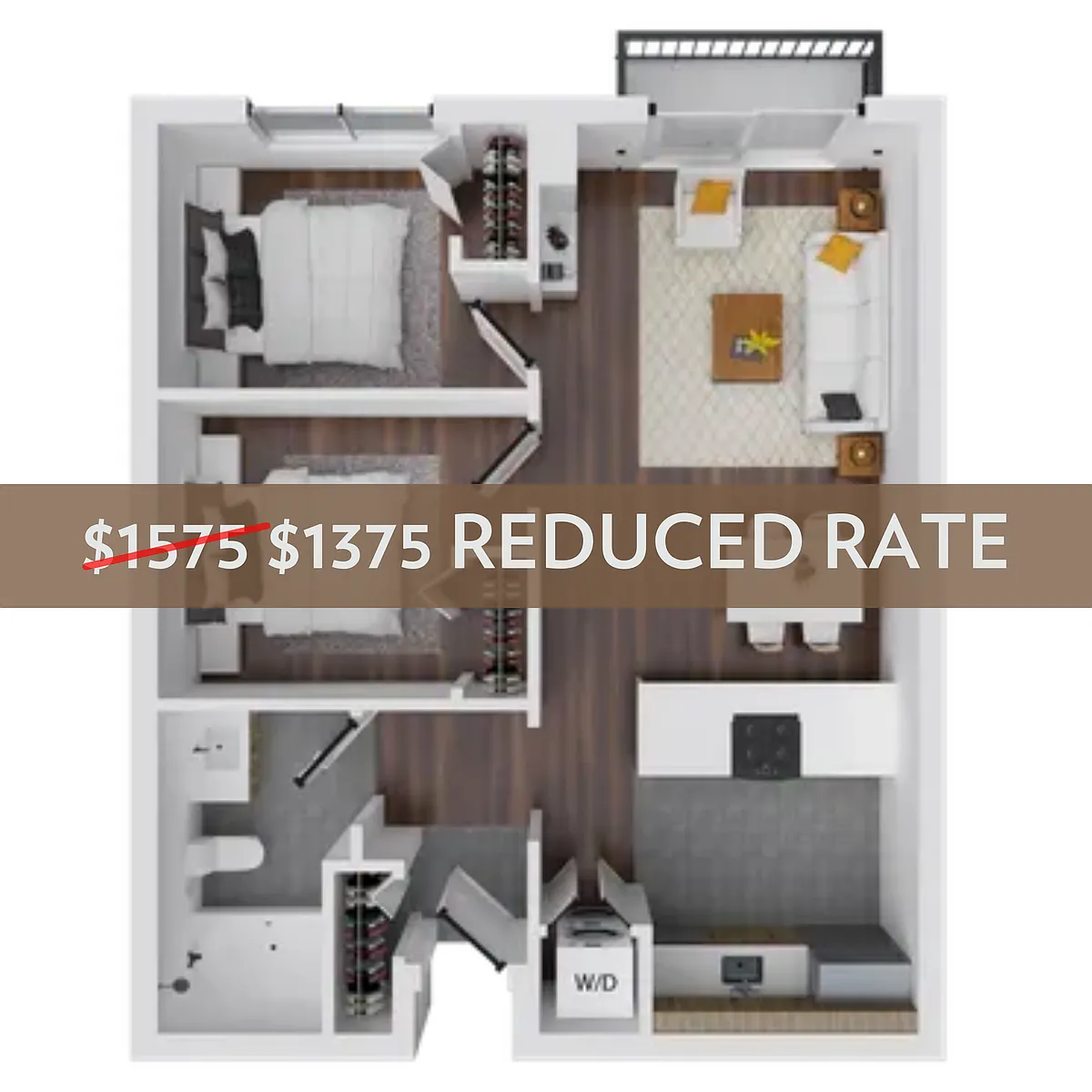 Floor plan 2BR/1BA - ALT