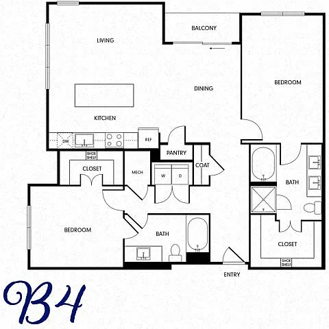 Floor plan Two-Bedroom (B4)