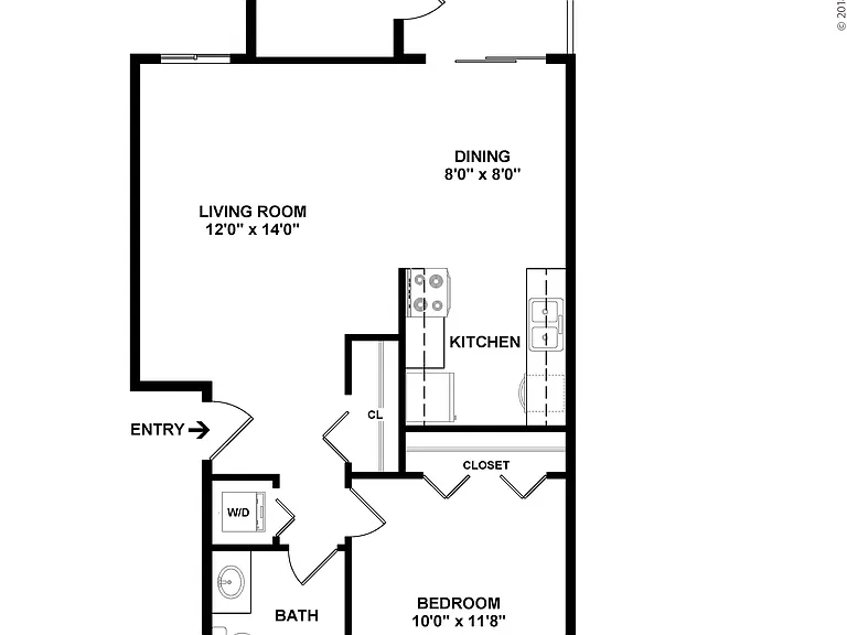 The Saxon: Beds - 1: Baths - 1: SqFt Range - 612 to 612