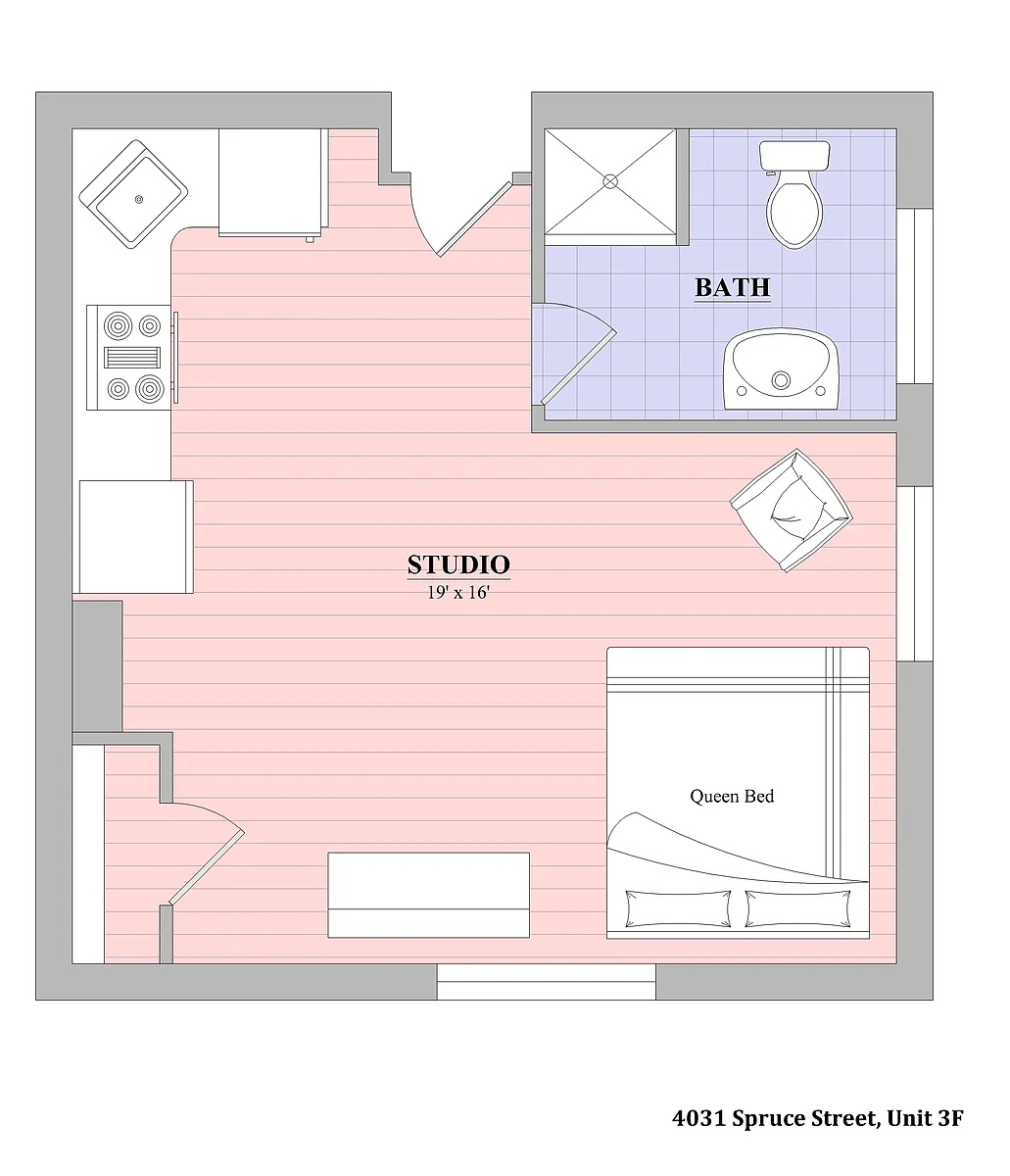 Floor plan Studio | 1 Bath