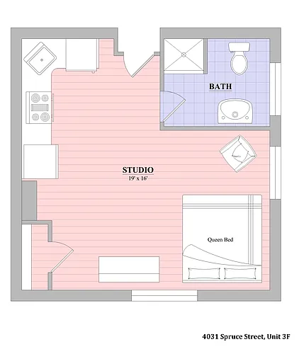Floor plan Studio | 1 Bath