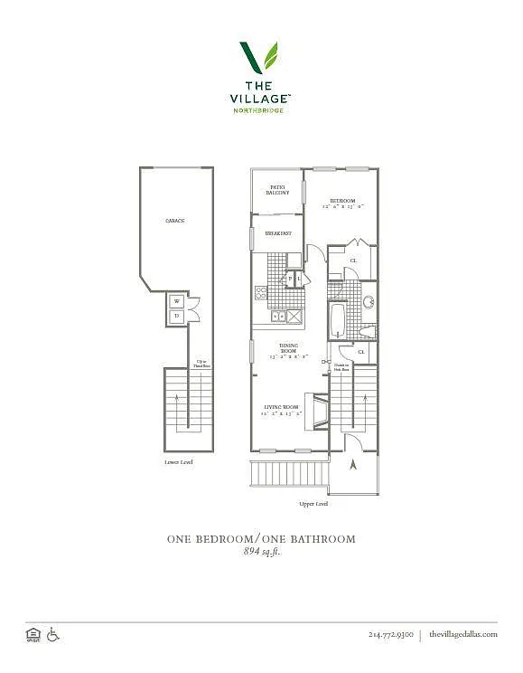 Floor plan One Bedroom Townhome