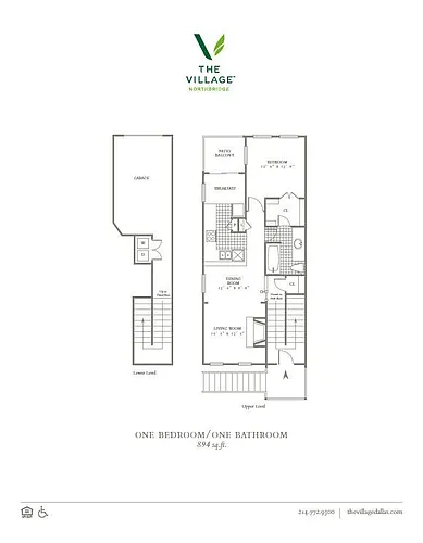 Floor plan One Bedroom Townhome
