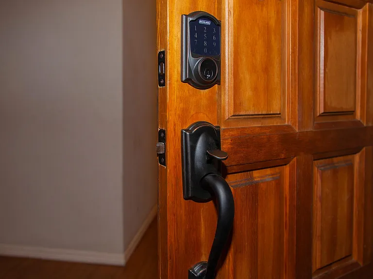 keyless entry for your convenience on the upgraded solid wood front door.