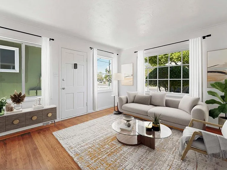 Virtually-staged Living Room Photo