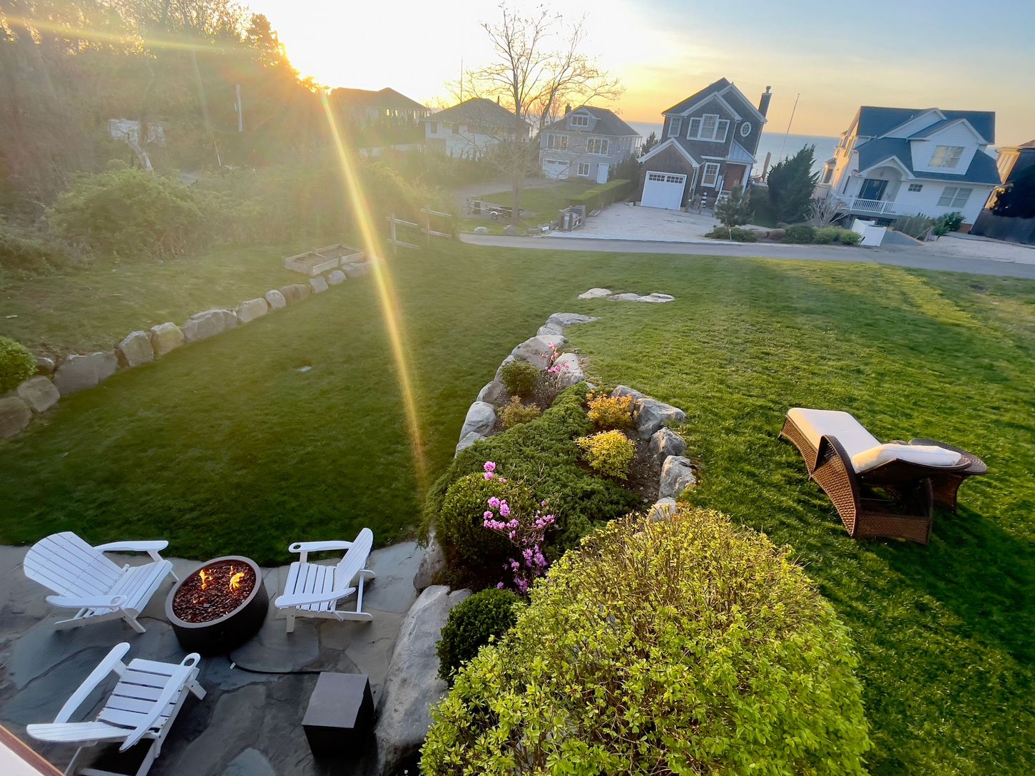  Back yard with lounging chairs