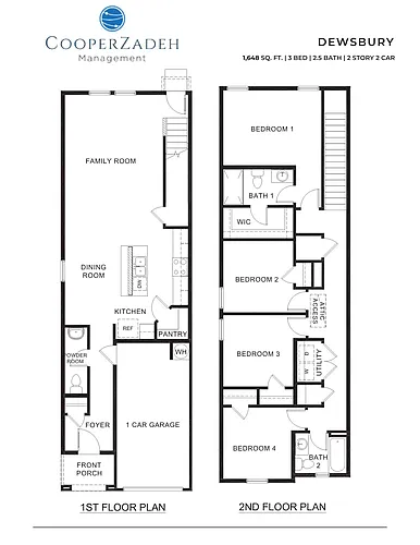 Floor plan 4 Bedrooms and 2.5 bathrooms