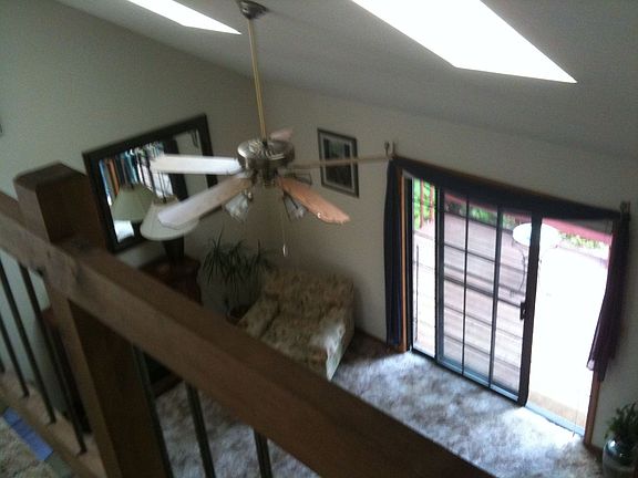 View of living room from loft