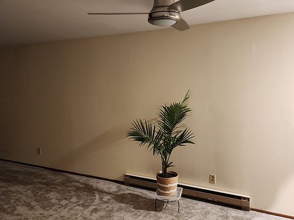 Ceiling fan in dining room area