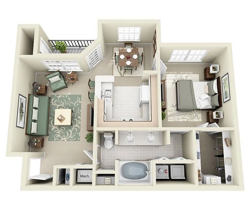 Floor plan 1B
