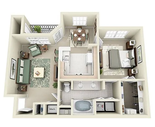 Floor plan 1B