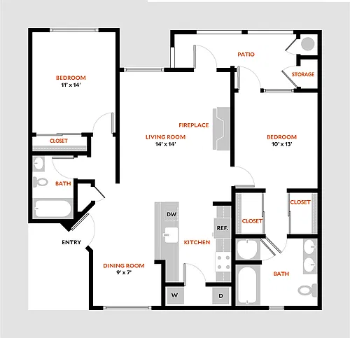 Floor plan Plan 2A-BMR (Income Limit)