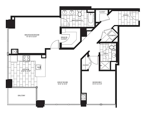 Floor plan Two Bedroom B4