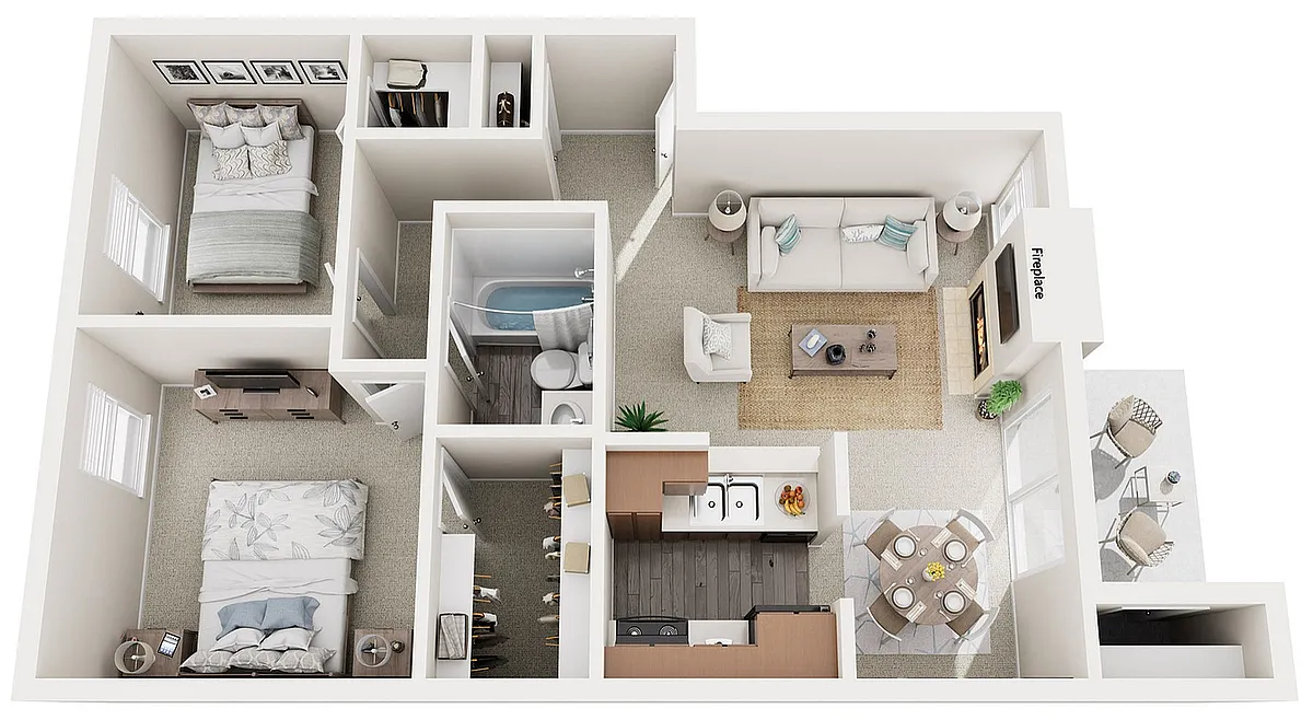 Floor plan B1 - Two Bedrooms