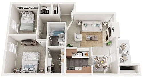 Floor plan B1 - Two Bedrooms