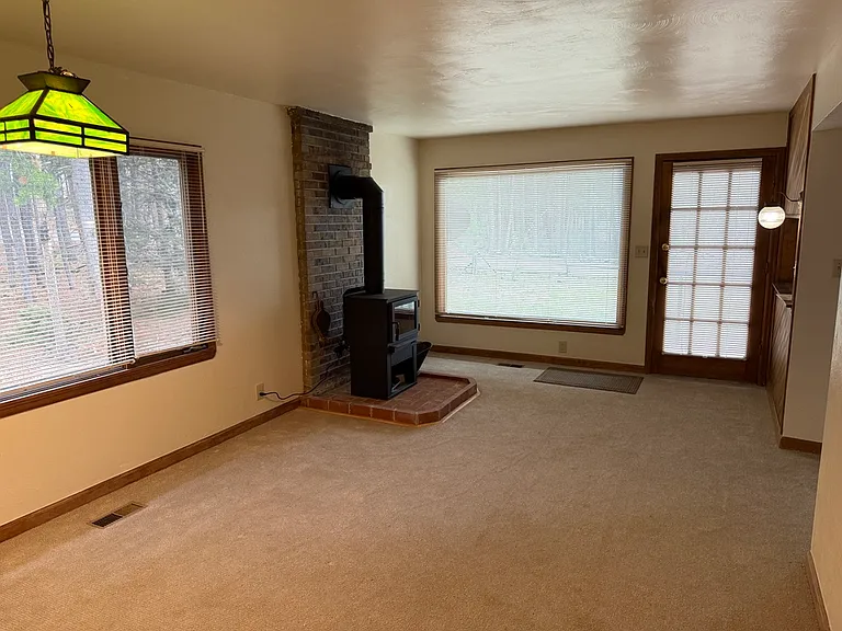 Living room and Drolet wood stove