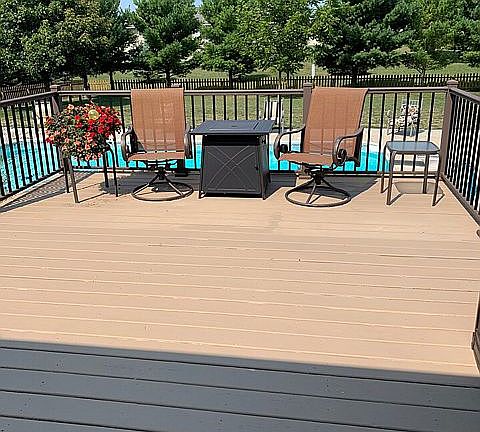New Deck overlooking pool