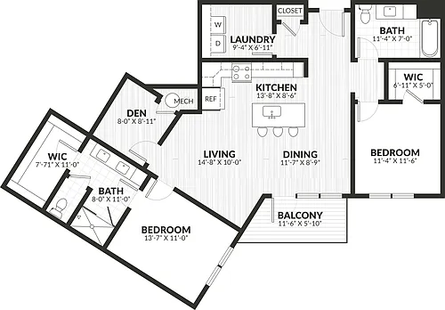 Floor plan 2 Bed/2 Bath Den-b6.a