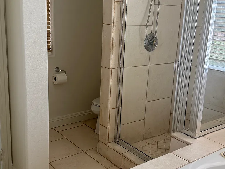 Master bathroom with private toilet
