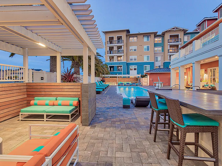 Poolside lounge area