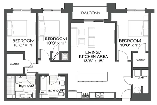 Floor plan 3 Bed/2 Bath-C2