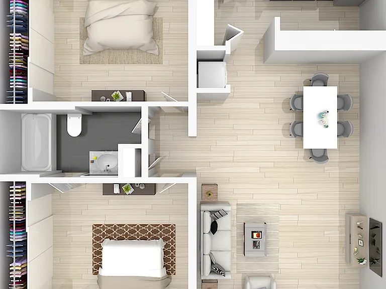 2 Bedroom x 1 Bathroom 2 Bedroom x 1 Bathroom