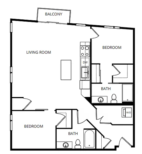 Floor plan Lime C1 1X1 Den