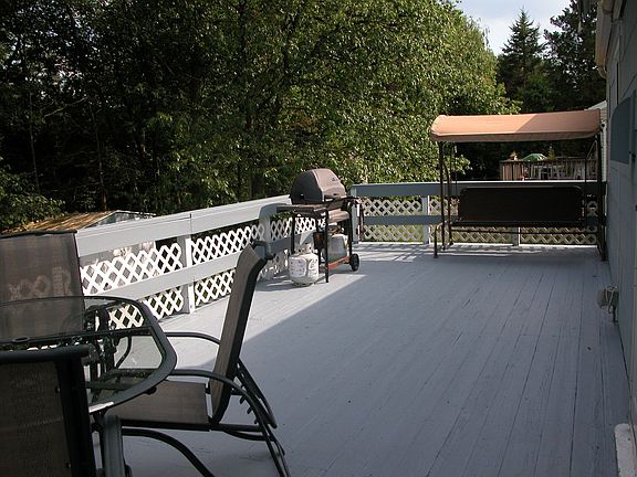 huge deck with remote awning