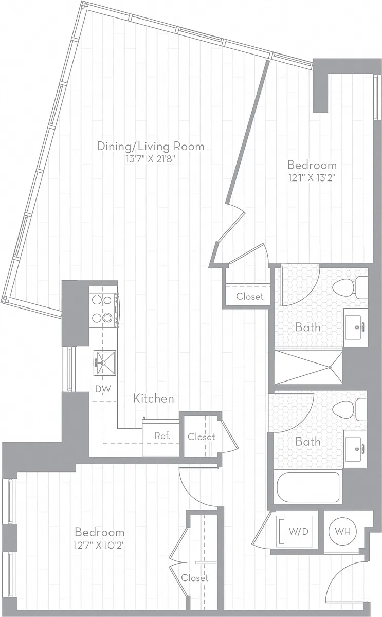 Floor plan 2 Bed/2 Bath-B14