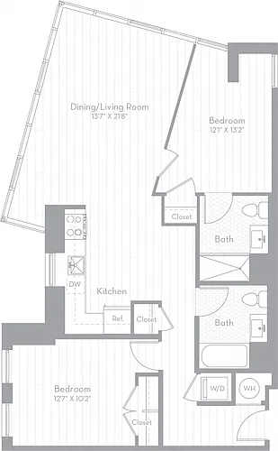 Floor plan 2 Bed/2 Bath-B14