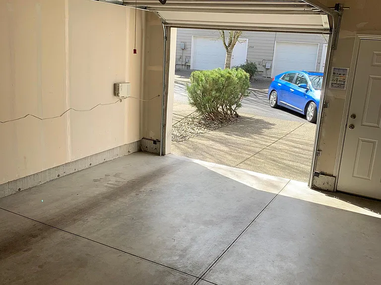 Inside oversized garage with remote