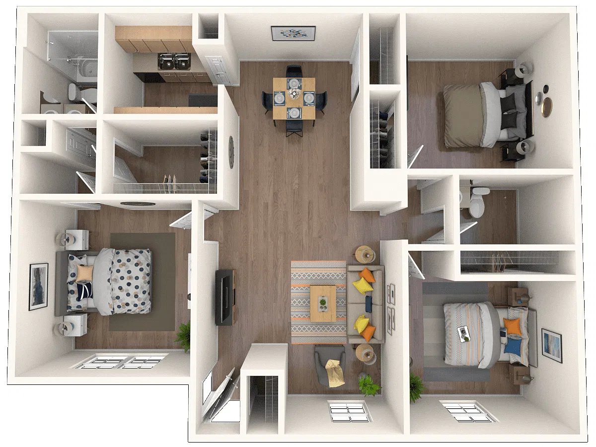 Floor plan 3 Beds | 2 Baths