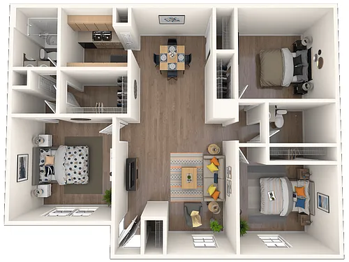 Floor plan 3 Beds | 2 Baths