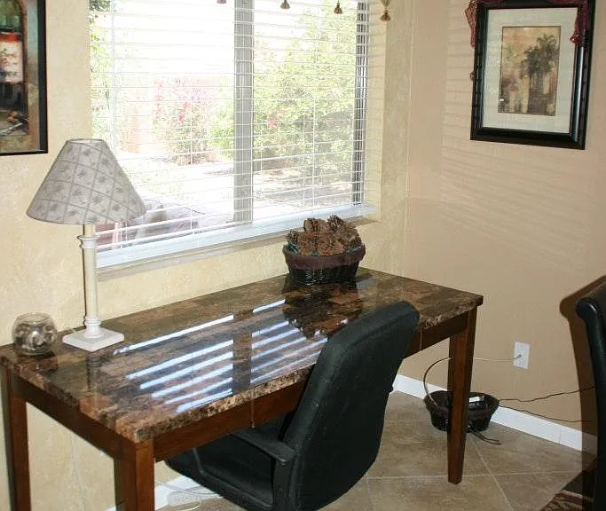 Office nook overlooking luscious backyard!