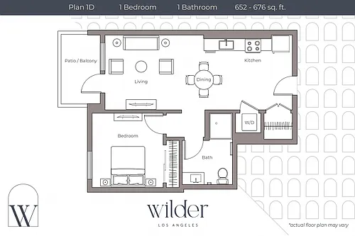 Floor plan 1 Bedroom D