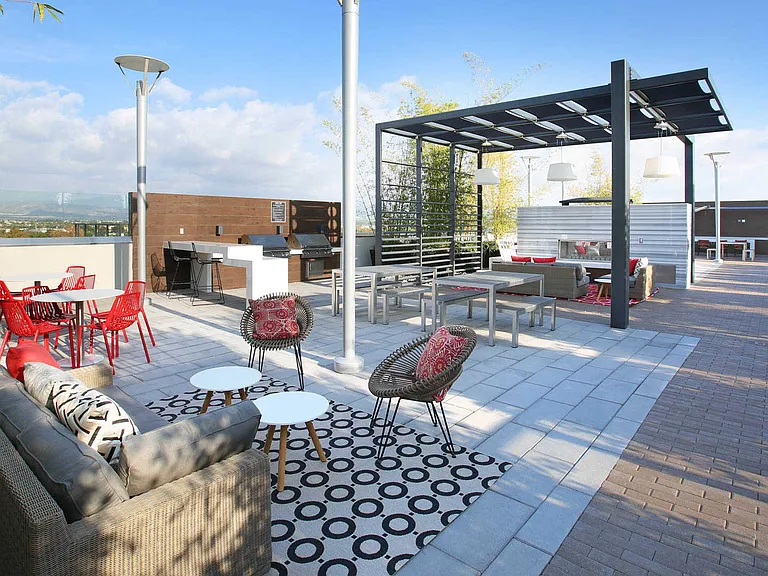 11,500-sq. ft. Rooftop Deck with Lawn, BBQ and Game Space
