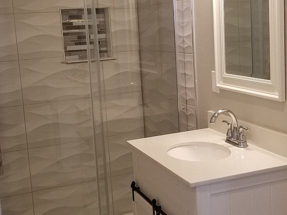 Master bath glass shower