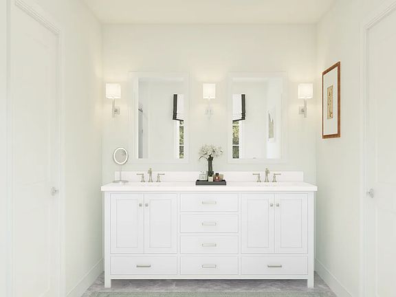 Primary bath with freestanding vanity- Artist Rendering