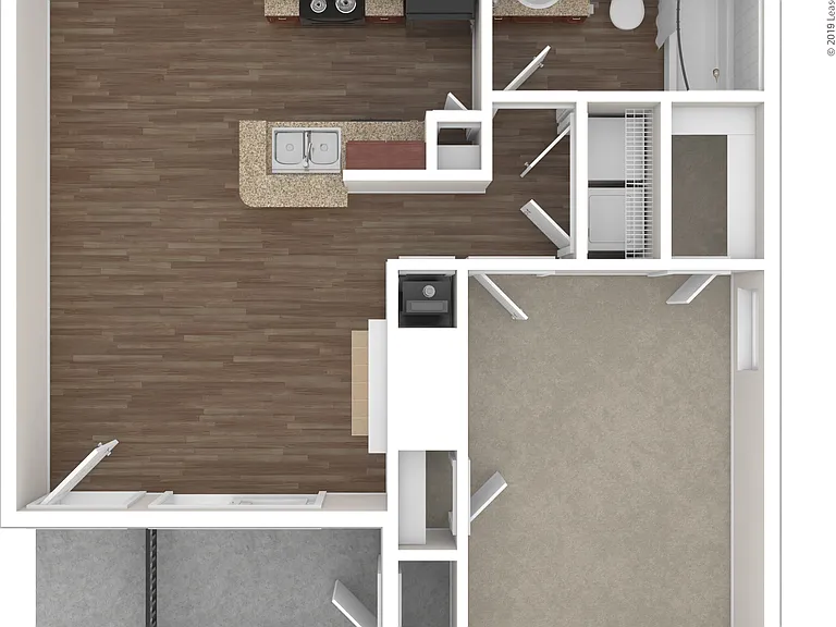 1x1 Large Upgrade: Beds - 1: Baths - 1: SqFt Range - 760 to 760