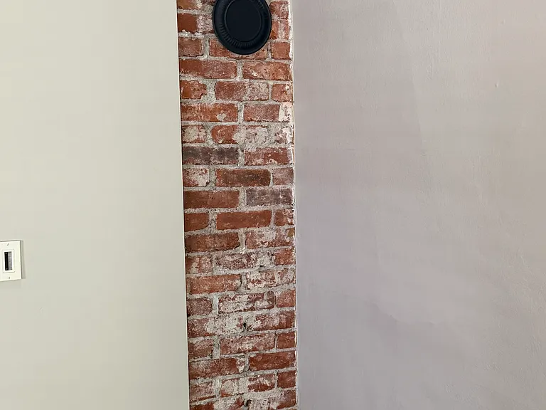 exposed brick in living room