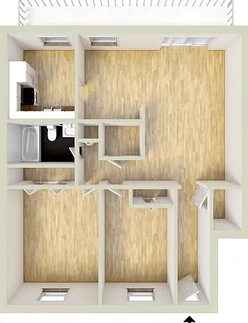 Two bedroom, lower level floor plan Two bedroom, lower level floor plan