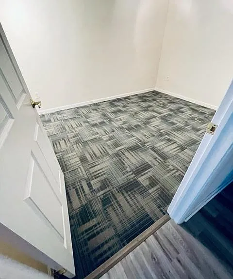 Bedroom with newer carpet