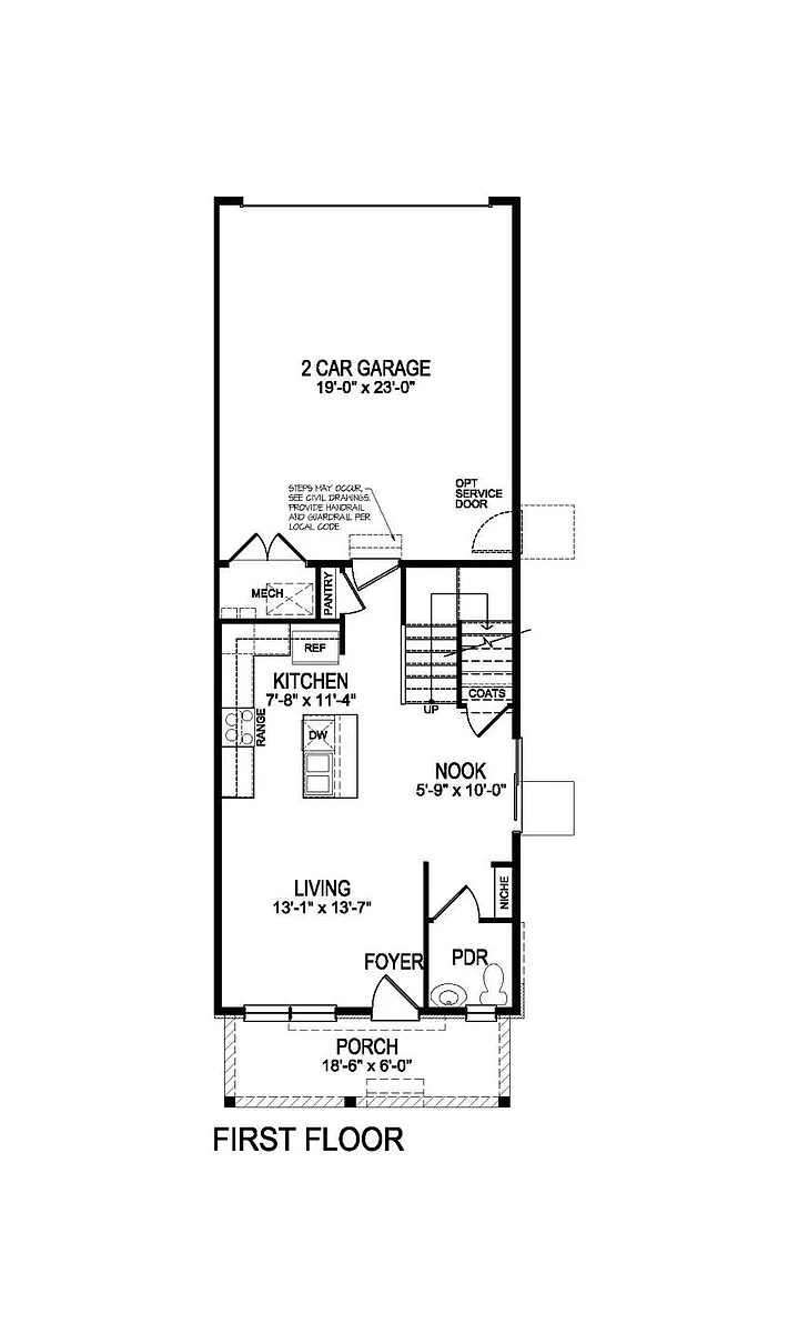 This is the floor plan for the first floor. - 6920 Stephanie Pl