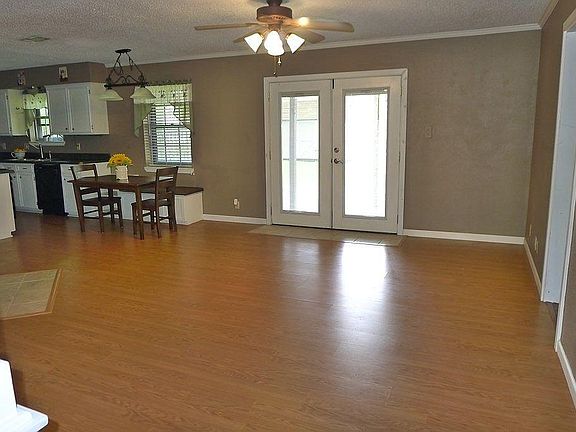 Open dining and kitchen area